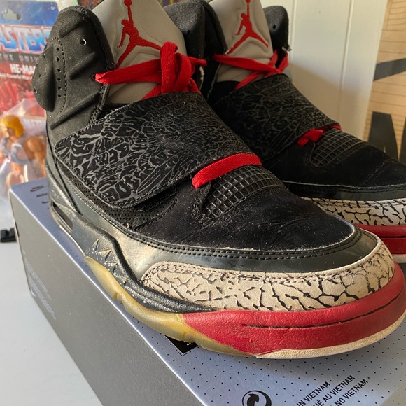 ๐ฅ Nike Air Jordan Son Of Mars Mid Low Bred Black Athletic Suede SZ 10!!!!! ๐ฑ - Picture 11 of 16